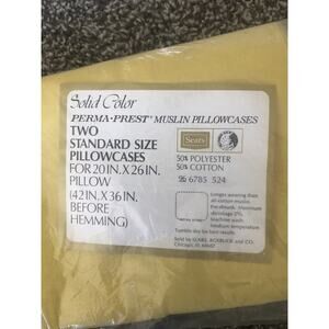 Vintage Sears Muslin Pillowcases Solid Color New